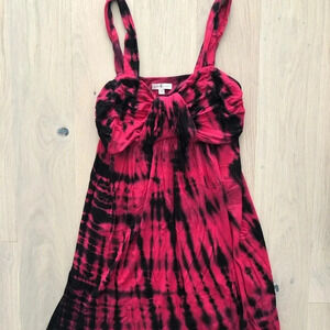 Boston Proper Red/ Black Tie Dyed Dress